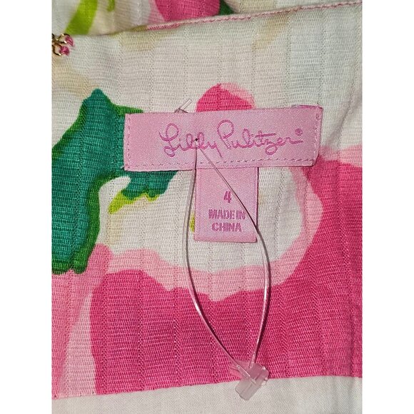 Lilly Pulitzer Women's 100% Cotton Floral Pattern Adeleson Shift Dress Sz 4 2445 - Picture 7 of 12